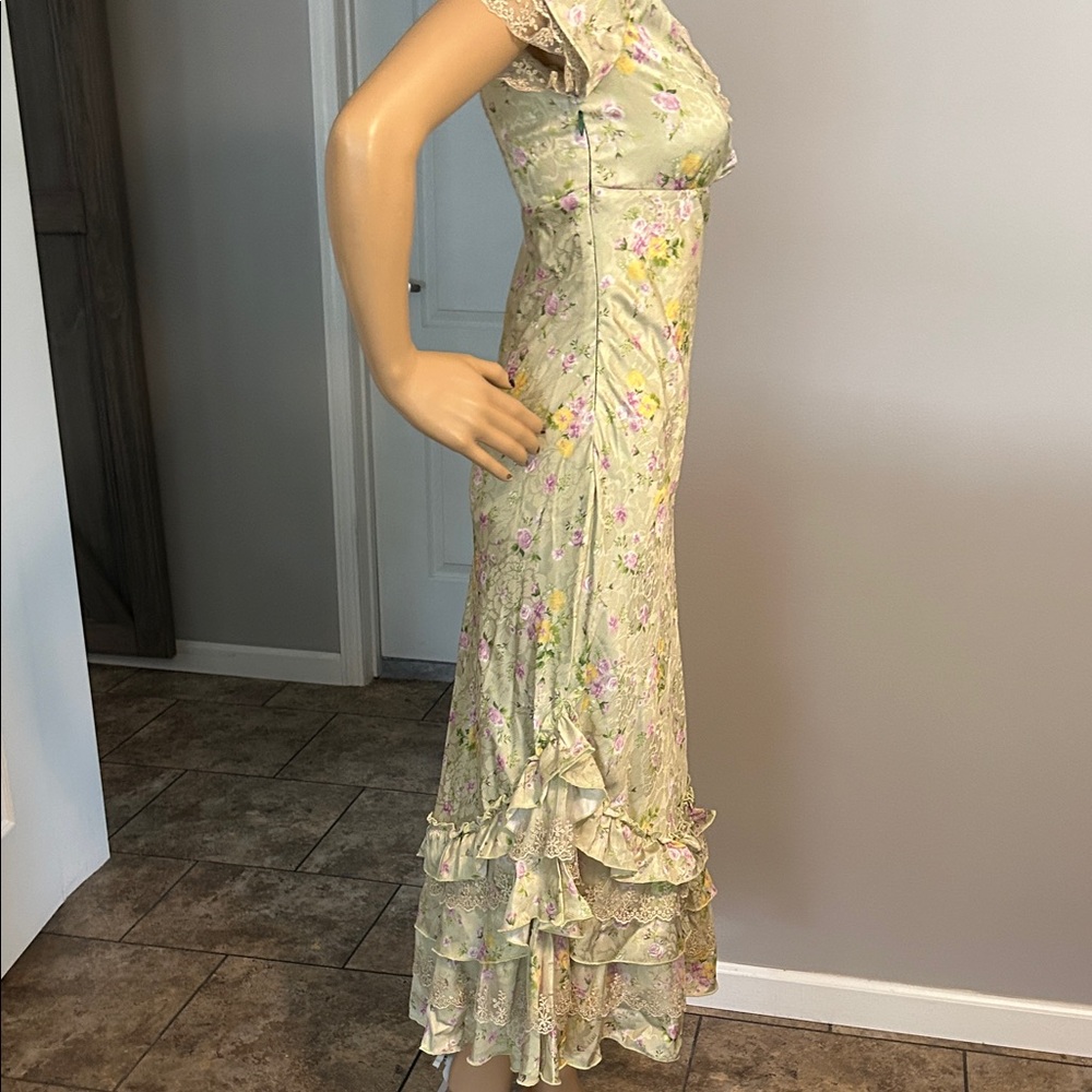 Lait Collection Floral Ruffle Maxi Dress NWT - Picture 7 of 11